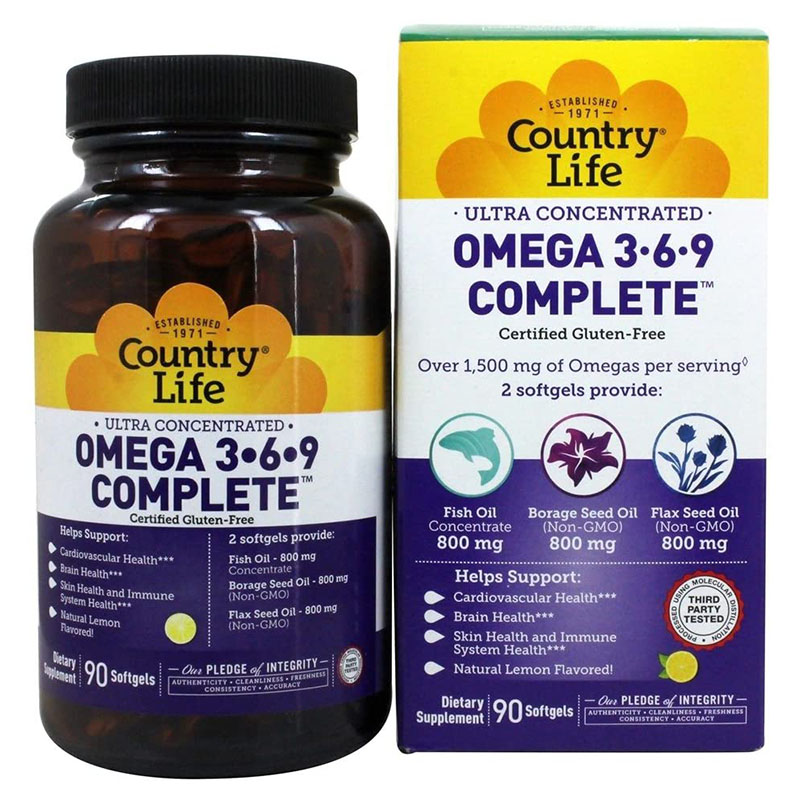 كانتري لايف - كبسولات أوميغا 3-6-9 الكاملة (90 كبسولة)