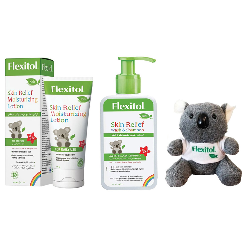 Flexitol - Kids Skin Lotion + Wash & Shampoo & Koala Plush