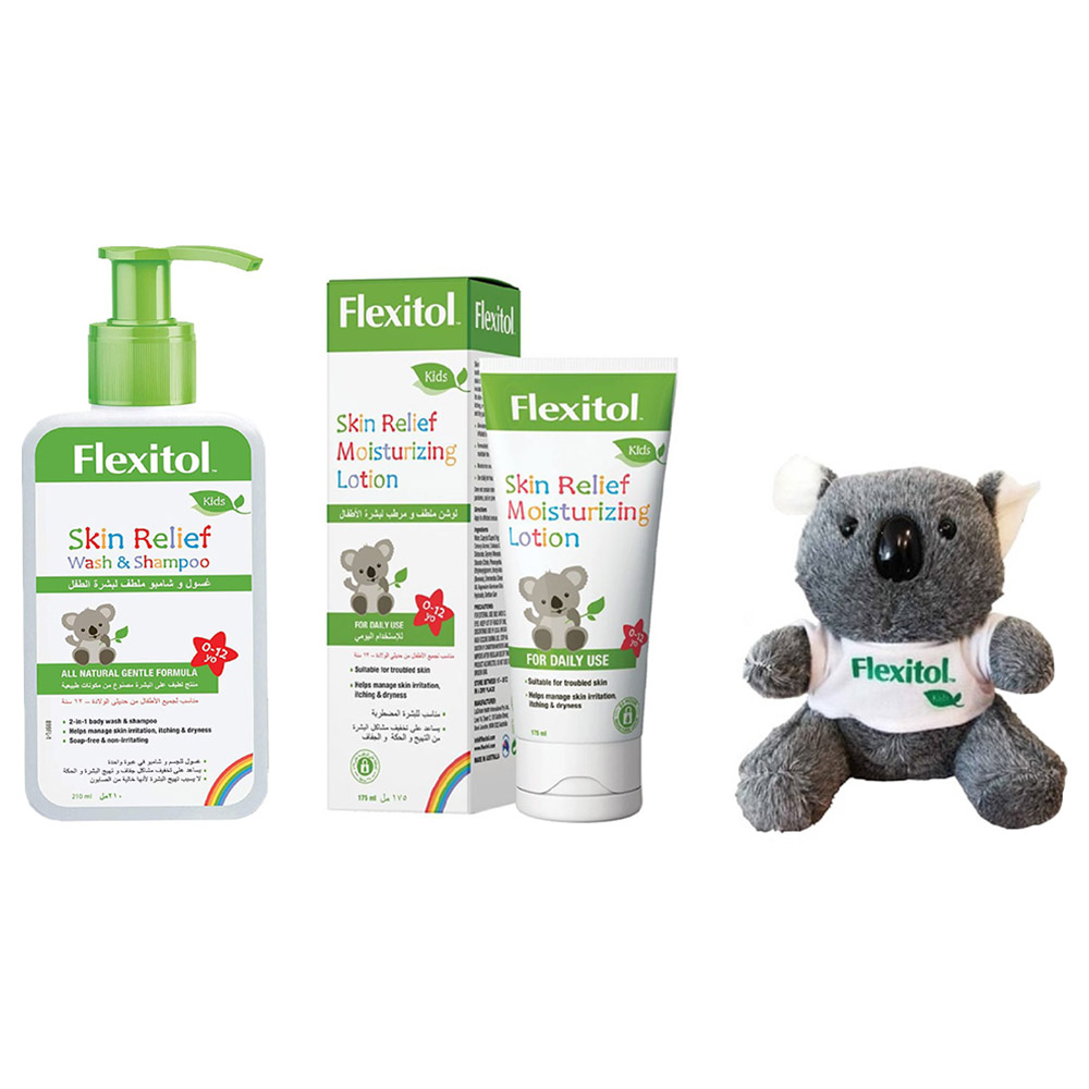Flexitol - Kids Wash & Shampoo & Skin Lotion 2Pc-Set With Plush Koala