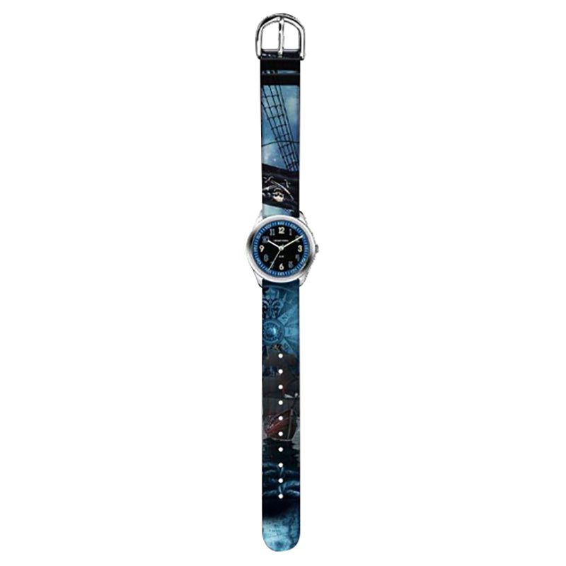 Jacques Farel Kids Round Metal Dial Watch - Black