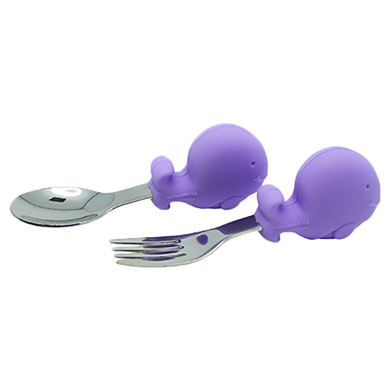 Marcus & Marcus Silicone and Stainless Steel Palm Grasp Spoon & Fork Set - Willo