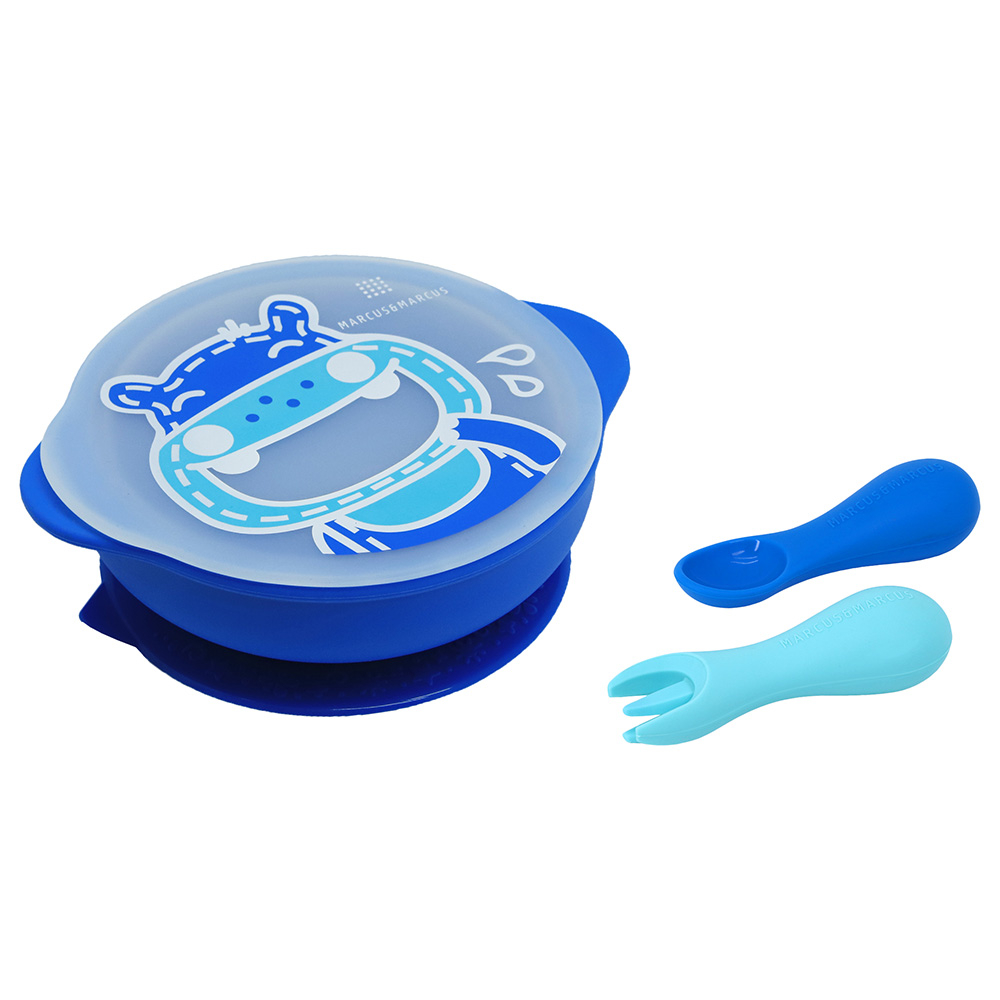 Marcus & Marcus Silicone Toddler First Self Feeding Gift Set - Lucas