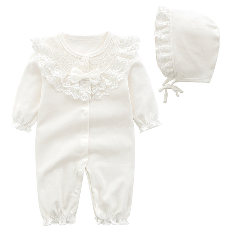 شوغر راش - جمبسوت بأكمام طويلة وياقة دائرية - دانتيل - أبيض