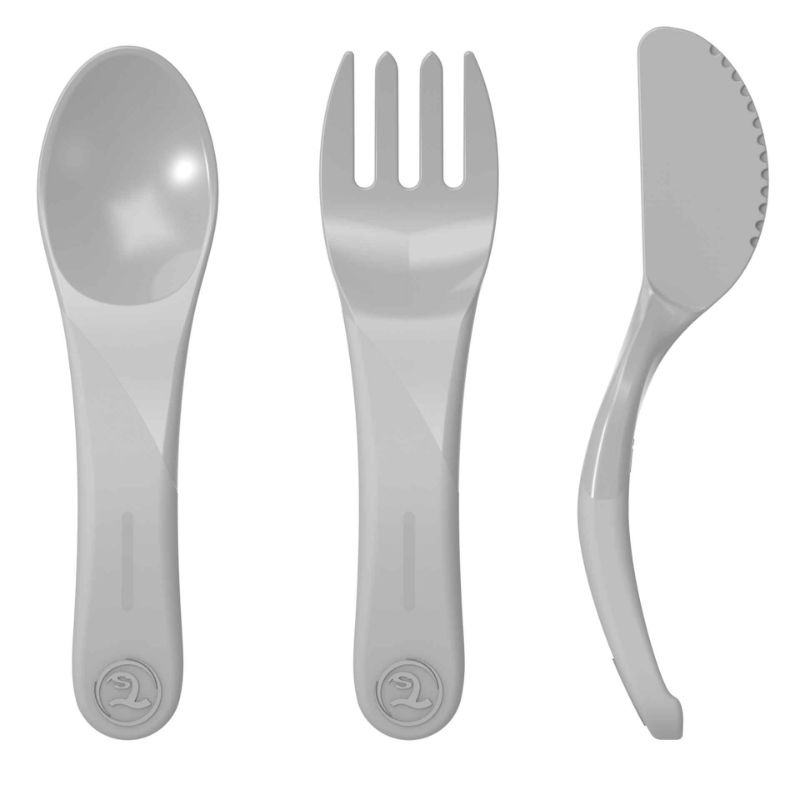 Twistshake Learn Cutlery 6+m - Pastel Grey