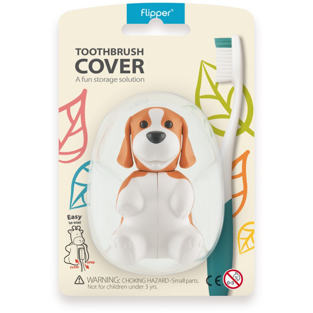 Flipper - Hygienic Toothbrush Holder With Suction Cup, Beagle, 3Y+