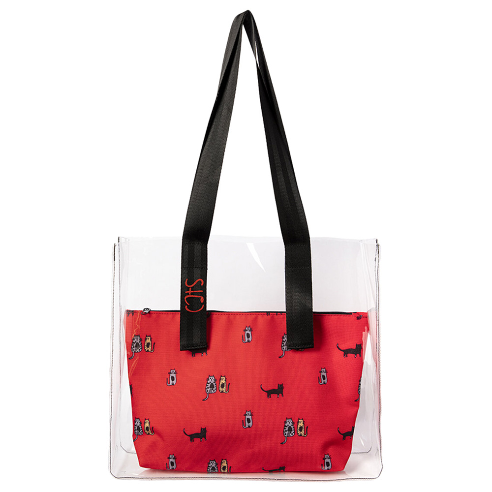 BiggDesign - Cats Print Shopping & Beach Bag - Transparent