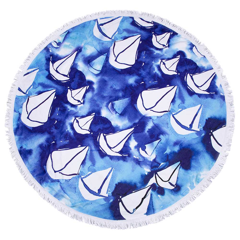 Anemoss - Sailboat Round Beach Towel