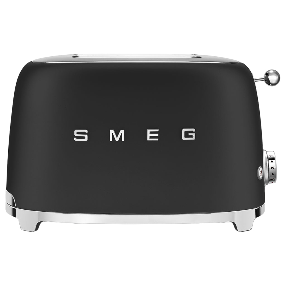 Smeg Toaster 2 Slice Matt Black TSF01BLMUK