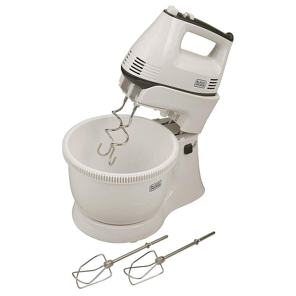 Black+Decker 300w Bowl And Stand Mixer - White