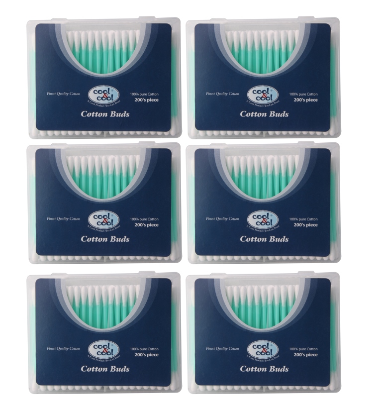 Cool & Cool Cotton Buds 200's x6pcs. Special Offer