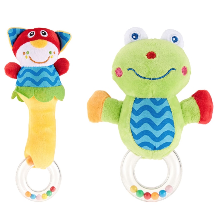 لعبة خشخيشة القطة + خشخيشة الضفدع من بيكسي