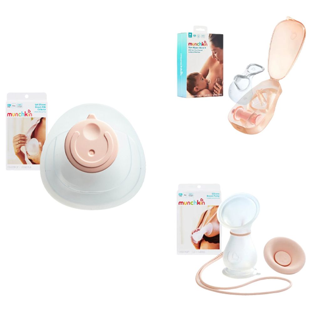 Munchkin - Flow Nipple Shield - 20 mm With Silicone Manual Breast Bump And Collector Cup - 42 ml