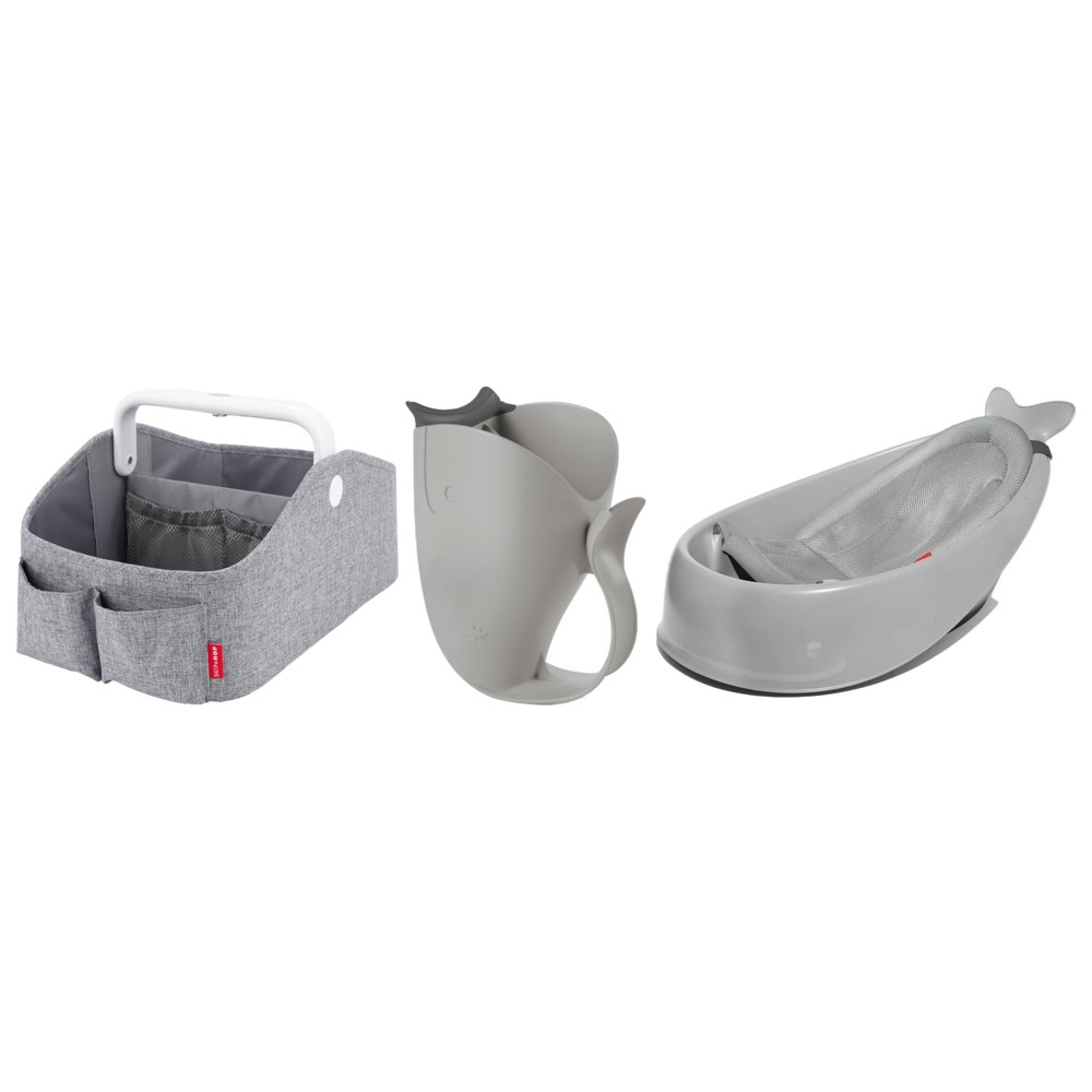 SkipHop - Moby Smart Sling 3-Stage Tub with Rinser and Diaper Caddy - Grey