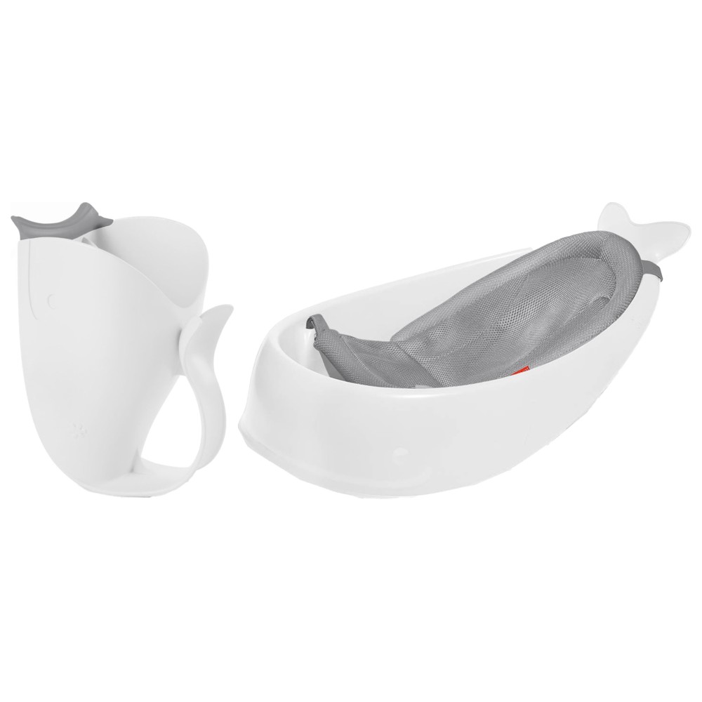 SkipHop - Moby Smart Sling 3-Stage Baby Bath Tub With Rinser - White