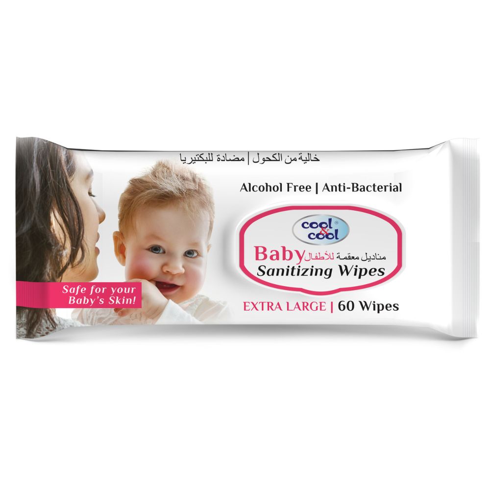Cool & Cool - Baby Sanitizing Wipes - Safe & Gentle 60's