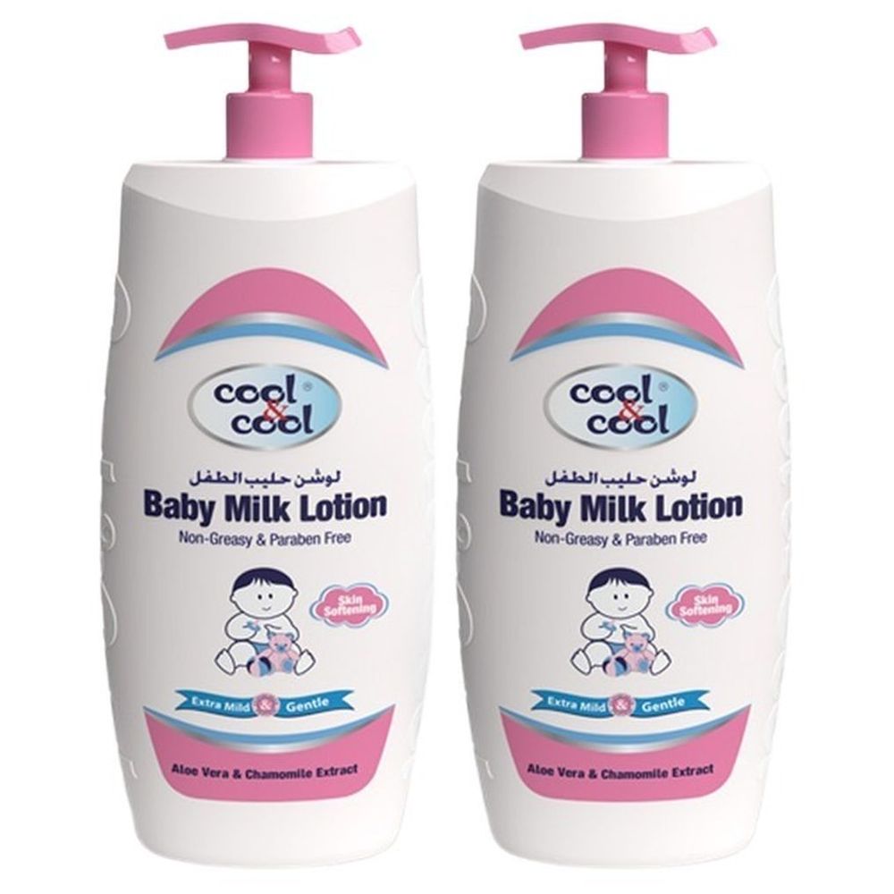 Cool & Cool - Baby Milk Lotion 1L - Mild & Gentle - Pack of 2