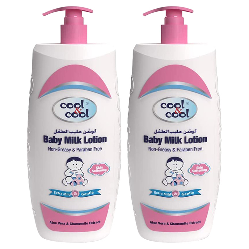 Cool & Cool - Baby Milk Lotion 750ml - Baby-Safe Moisture - Pack of 2