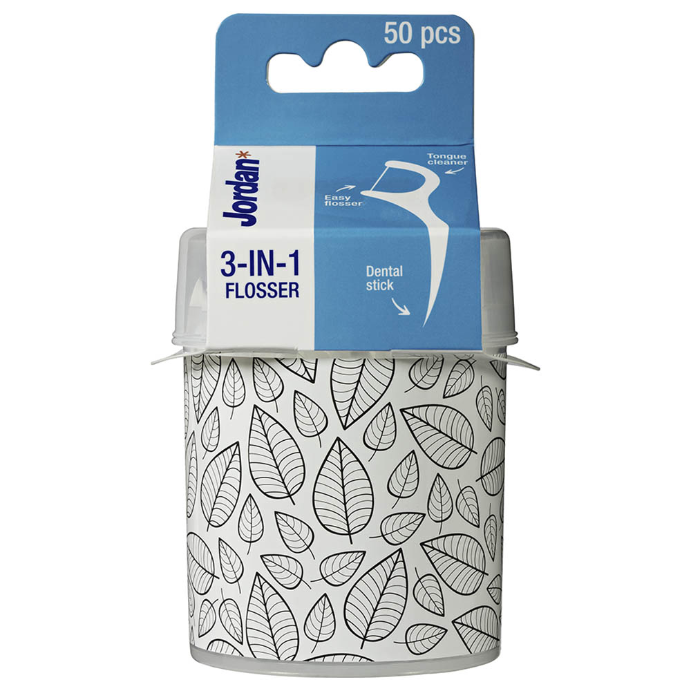 Jordan - 3-In-1 Flosser Box, 50pc - Leaves
