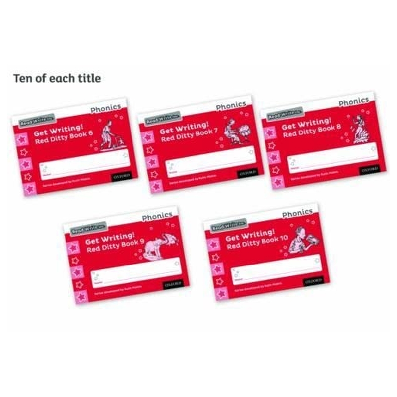 اقرأ واكتب، فونيكس: ابدأ الكتابة! كتب ريد ديتي، عبوة من 6 إلى 10 كتب، 50 كتابًا