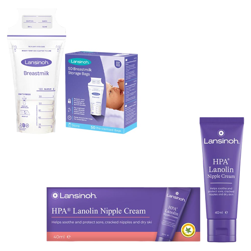 Lansinoh - HPA Lanolin Nipple Cream - 40 ml And Breastmilk Storage Bags - 50 Pcs