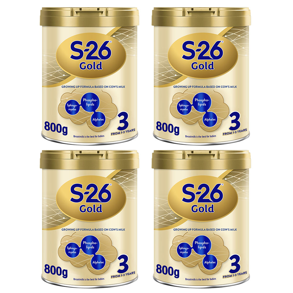 S26 - Gold Stage 3 Milk Formula - 800 gm - Pack of 4