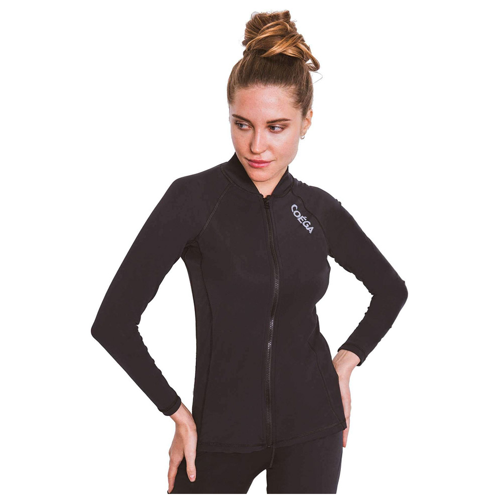 Coega Sunwear L Rash Guard with Full Zip, - Black