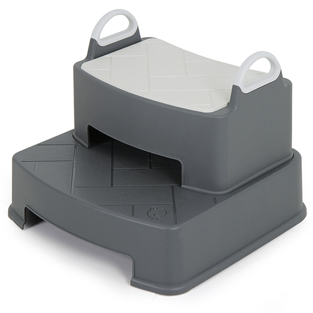iFam - Herringbone Handle Step Stool Double - Dark Grey