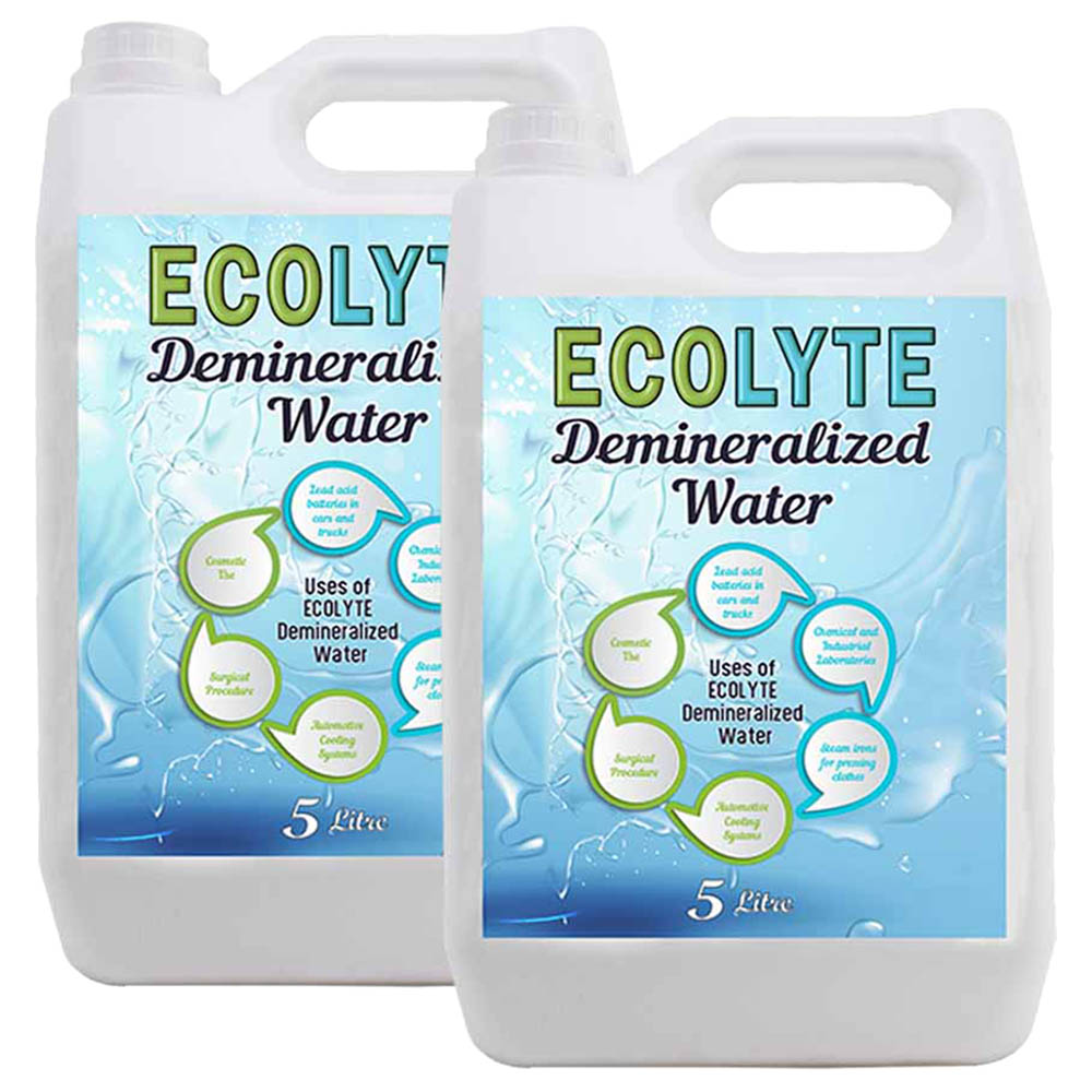Ecolyte+ Ultra Pure De-Mineralized Water 5L - Pack of 2