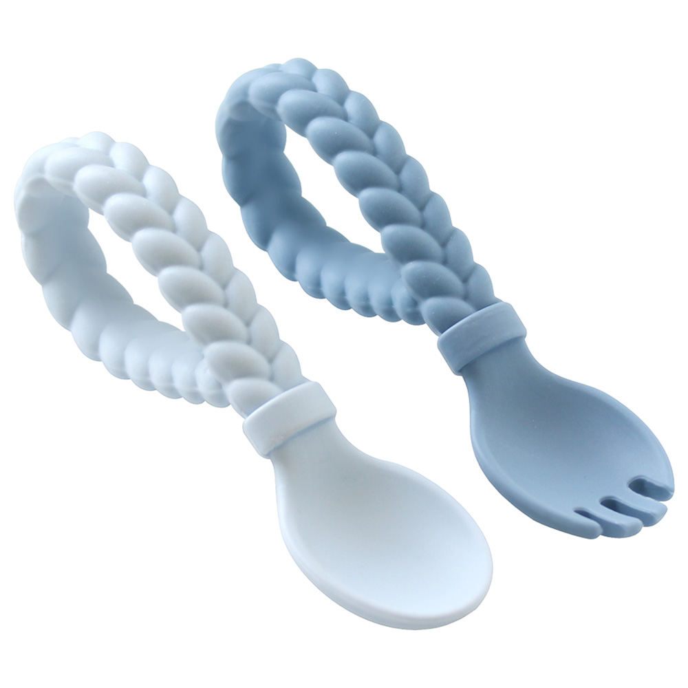 Itzy Ritzy Sweetie Looped Spoon And Fork Set - Blue