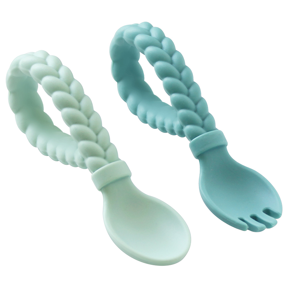 Itzy Ritzy Sweetie Looped Spoon And Fork Set - Mint
