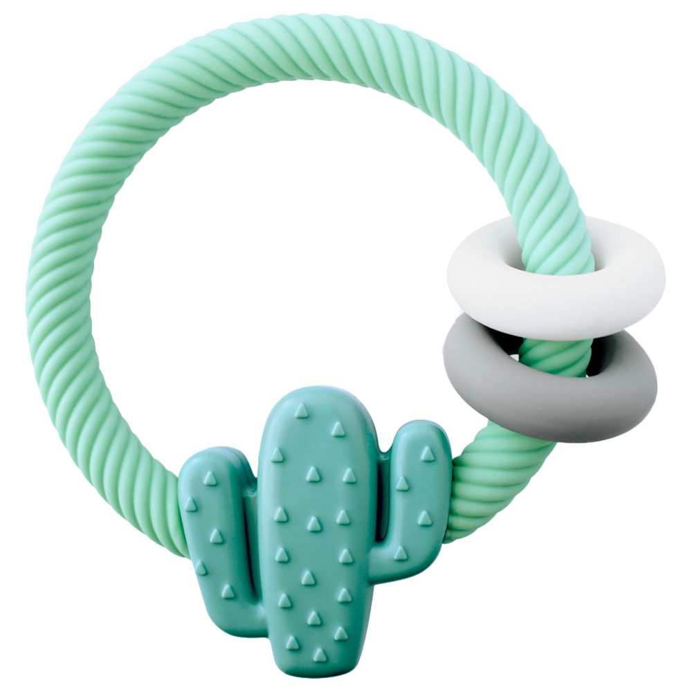Itzy Ritzy - Silicone Teether With Rattle - Cactus
