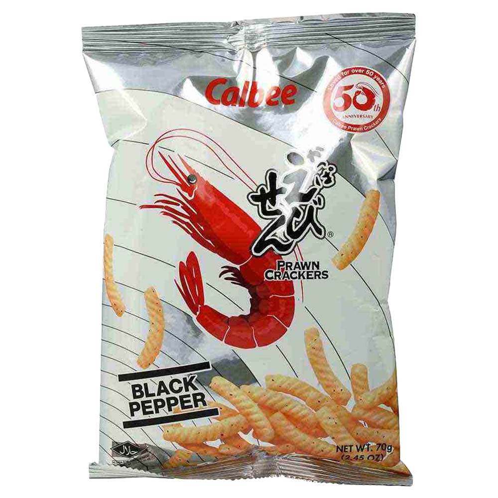 Calbee Prawn Crackers - Black Pepper