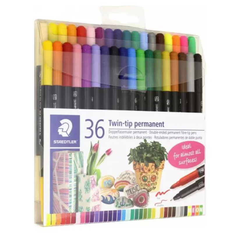 Staedtler - Twin Tip Permanent Double Ended Pen - Pack of 36
