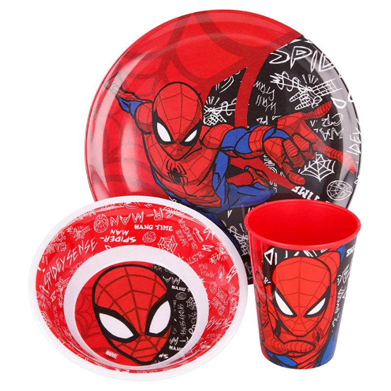 Disney - 3Pcs Melamine Set WithO Rim Spiderman Urban Web