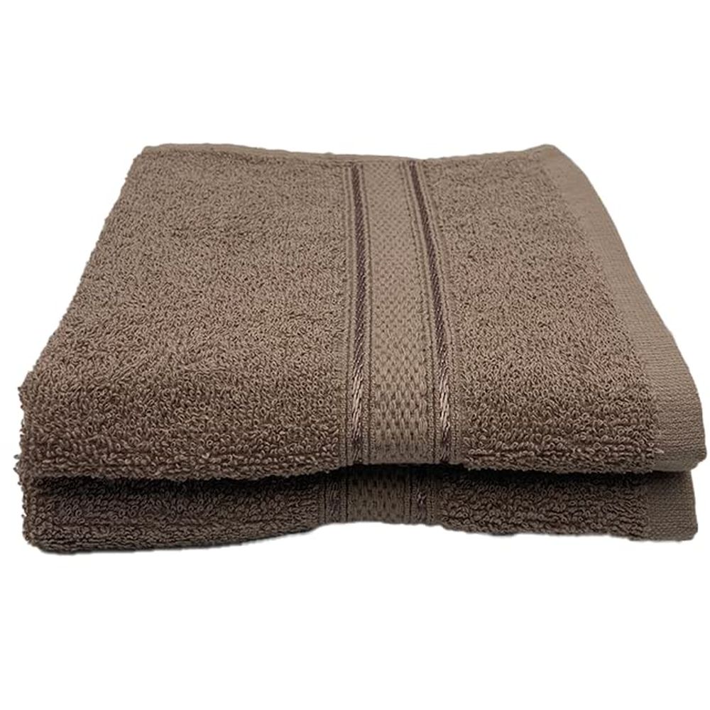 Byft - 100% Cotton Daffodil Hand Towel - 60X110Cm - Set Of 2 - Dark Beige