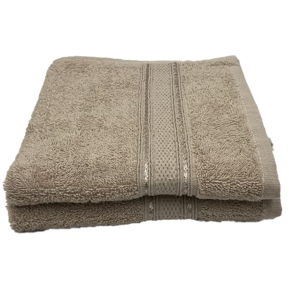 Byft - 100% Cotton Daffodil Hand Towel - 60X110Cm - Set Of 2 - Light Beige