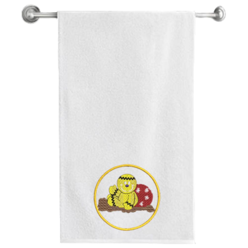 Byft - Iris Embroidered Bath Towel - Gingerbread With Ornament