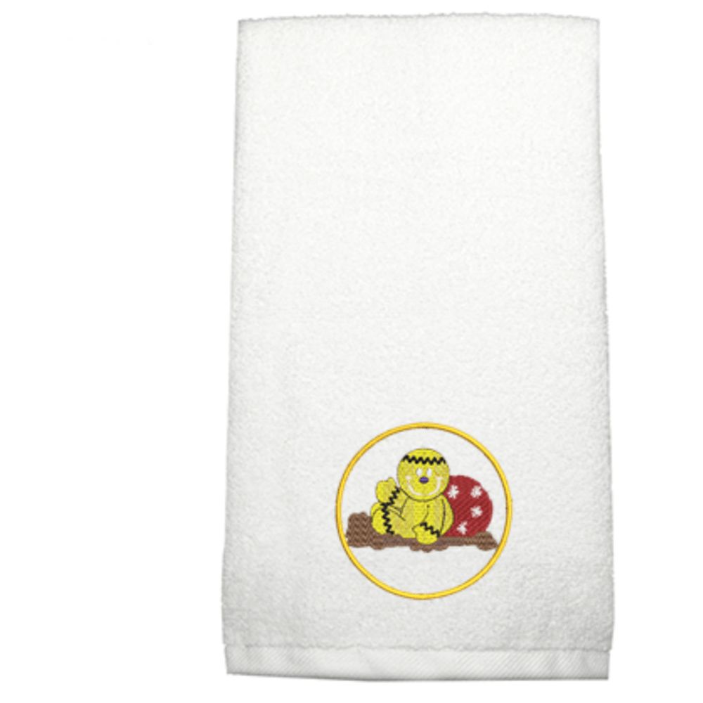 Byft - Iris Embroidered Hand Towel - Gingerbread With Ornament