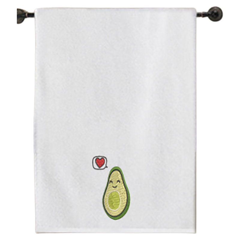 Byft - Iris Embroidered Avocado Bath Towel