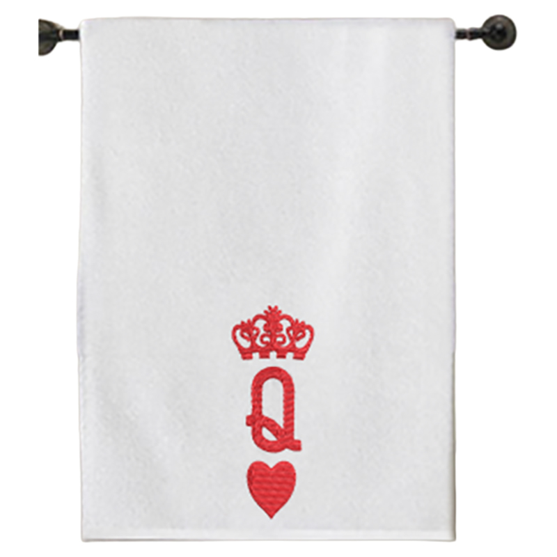 Byft - Iris Embroidered Him & Her With Heart Bath Towel