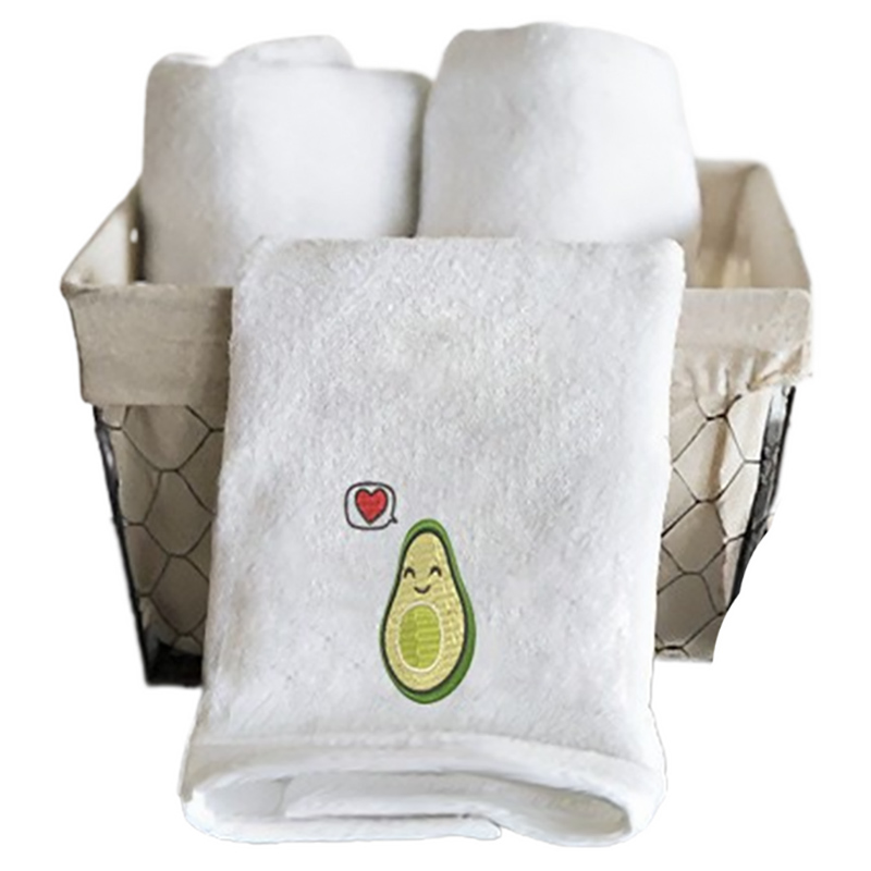 Byft - Iris Embroidered Avocado With Pit Hand Towel