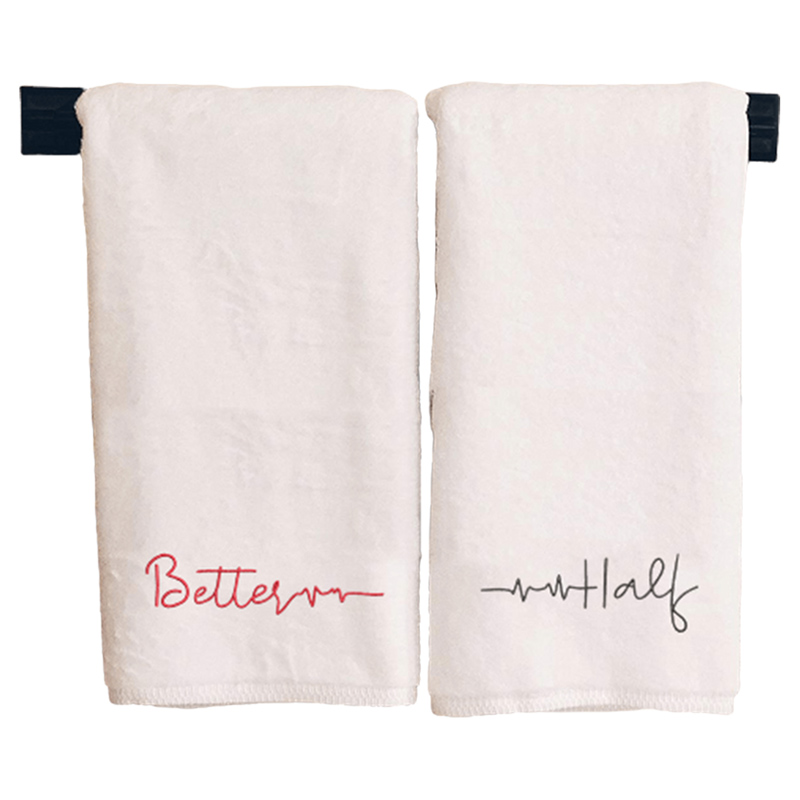 Byft - Iris Embroidered Better Half Bath Towel