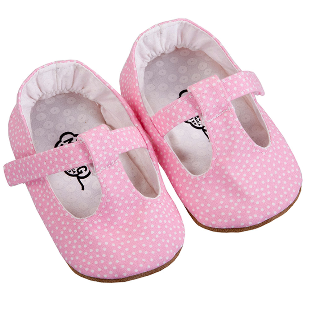 ماينج حذاء للمواليد قماش السويد منقط زهري