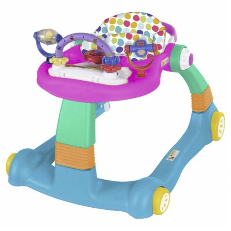 ماما لوف - مشاية المواليد + 4 عجلات - أزرق وزهري