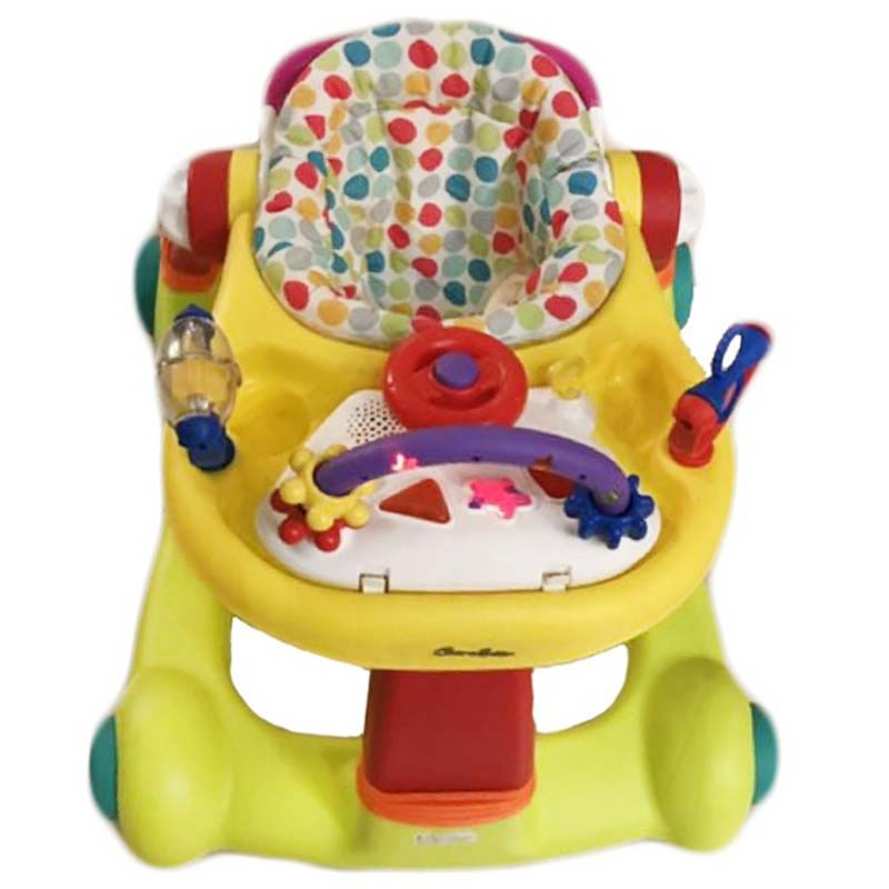Mamalove - Baby Walker With 4 Wheels - yellow & Green