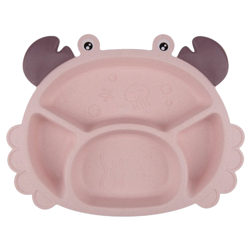 Little Angel Kids Dinner Compartment Plate Set Pink