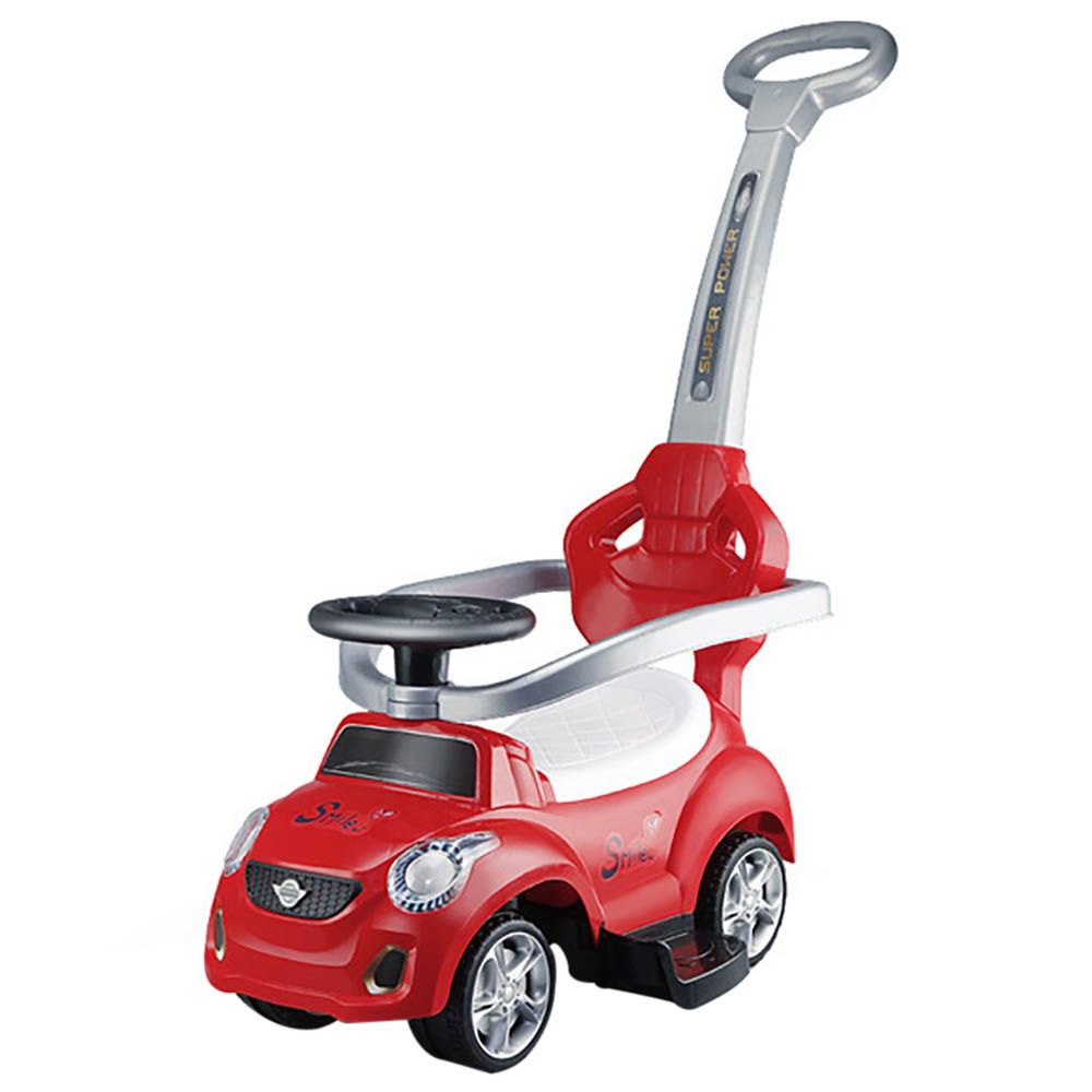 Little Angel Kids Ride On Push Car With Parent Handle - Red