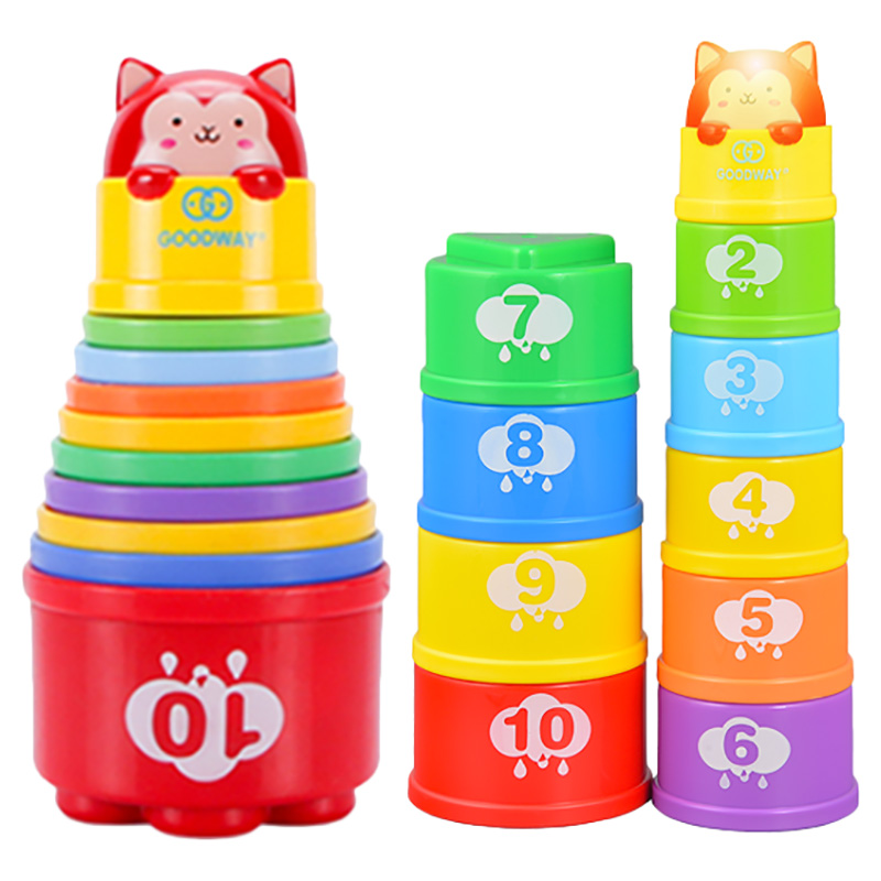 Goodway - Baby Stacking Cups Toy With Numbers, Light & Bath Play