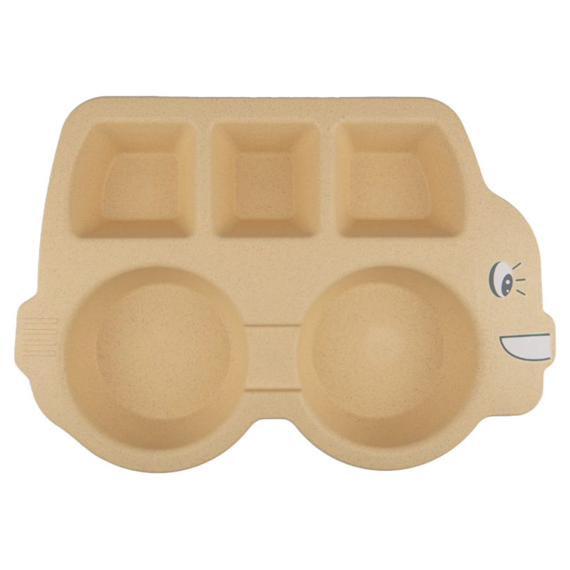 Little Angel Children Car Shape Dinner Plate Set Yellow