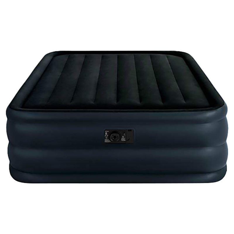 Intex - Queen Rest Raised Airbed WithFiber & Built in Pump - Tech Bip